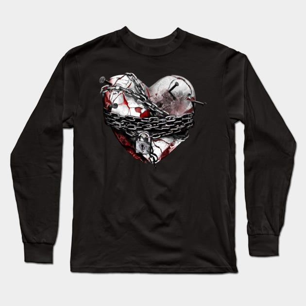 Vixx Chained up heart sticker Long Sleeve T-Shirt by ichigobunny